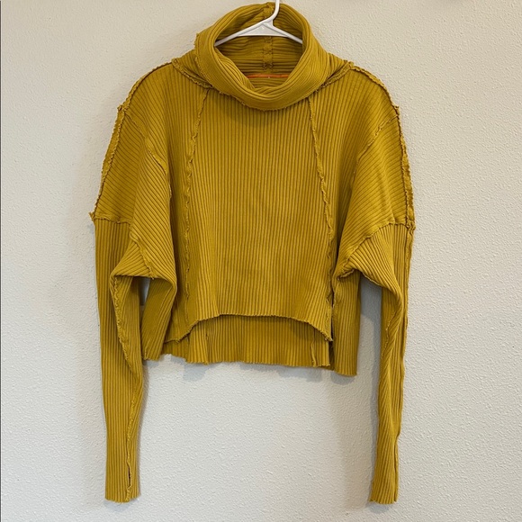 FP Movement by Free People Yellow Cowl Neck Sweater